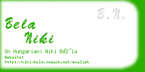 bela niki business card